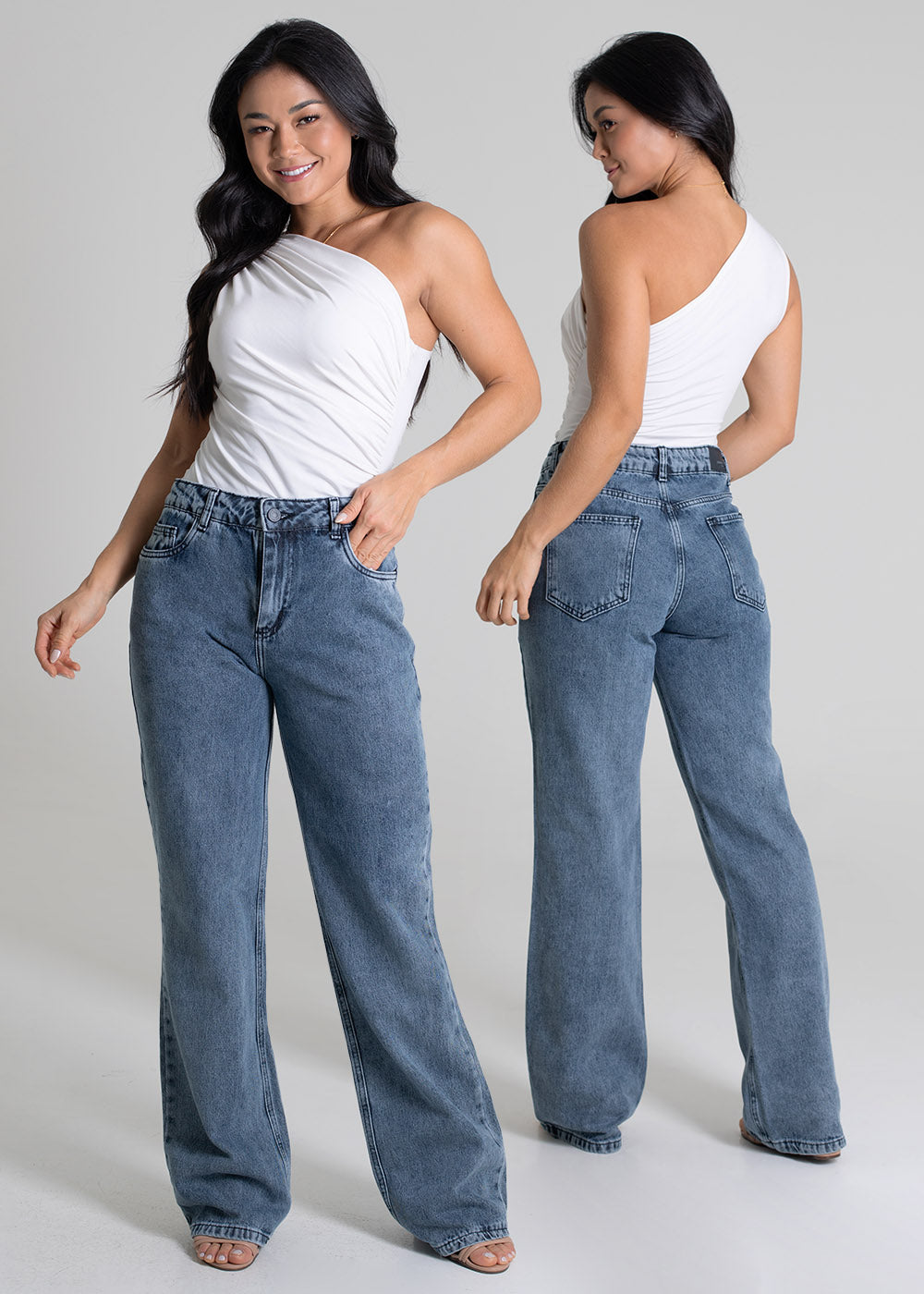 Calça Jeans Sawary Wide Leg - 279708 PRETO