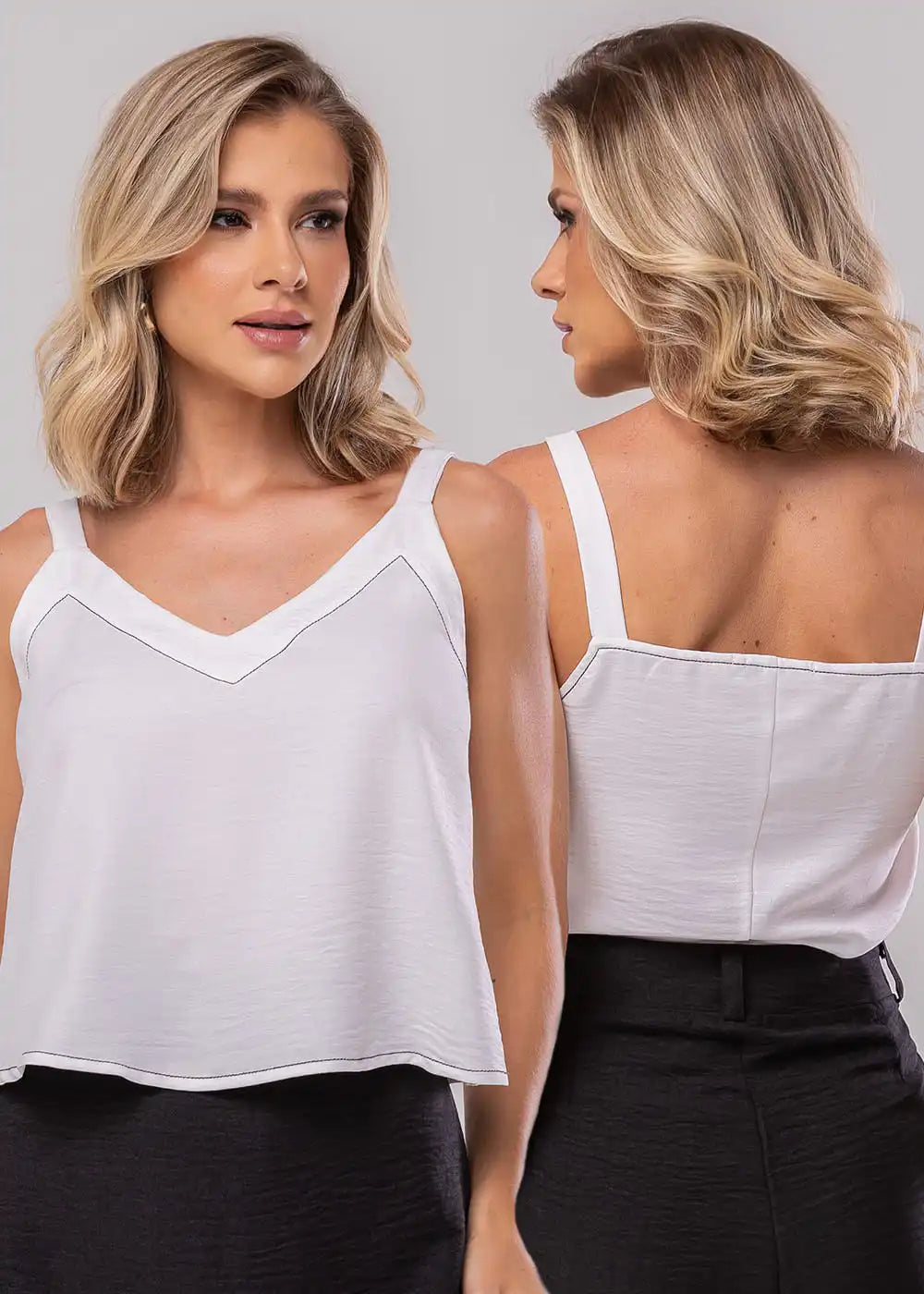 Blusa Sawary Pesponto Singular - 279715 BRANCO