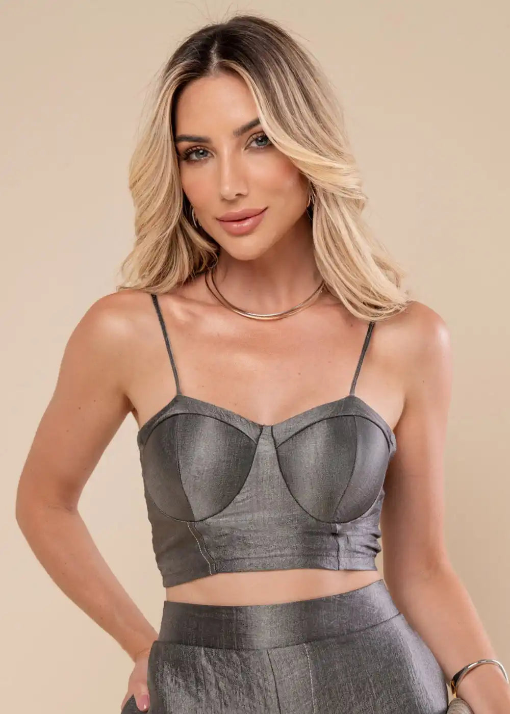 Cropped Sawary Radiance - 279717 CINZA