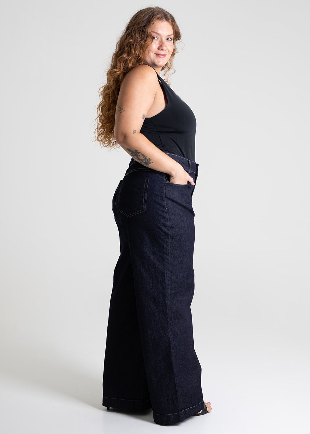 Calça Jeans Sawary Wide Leg Petit - 279783 AZUL