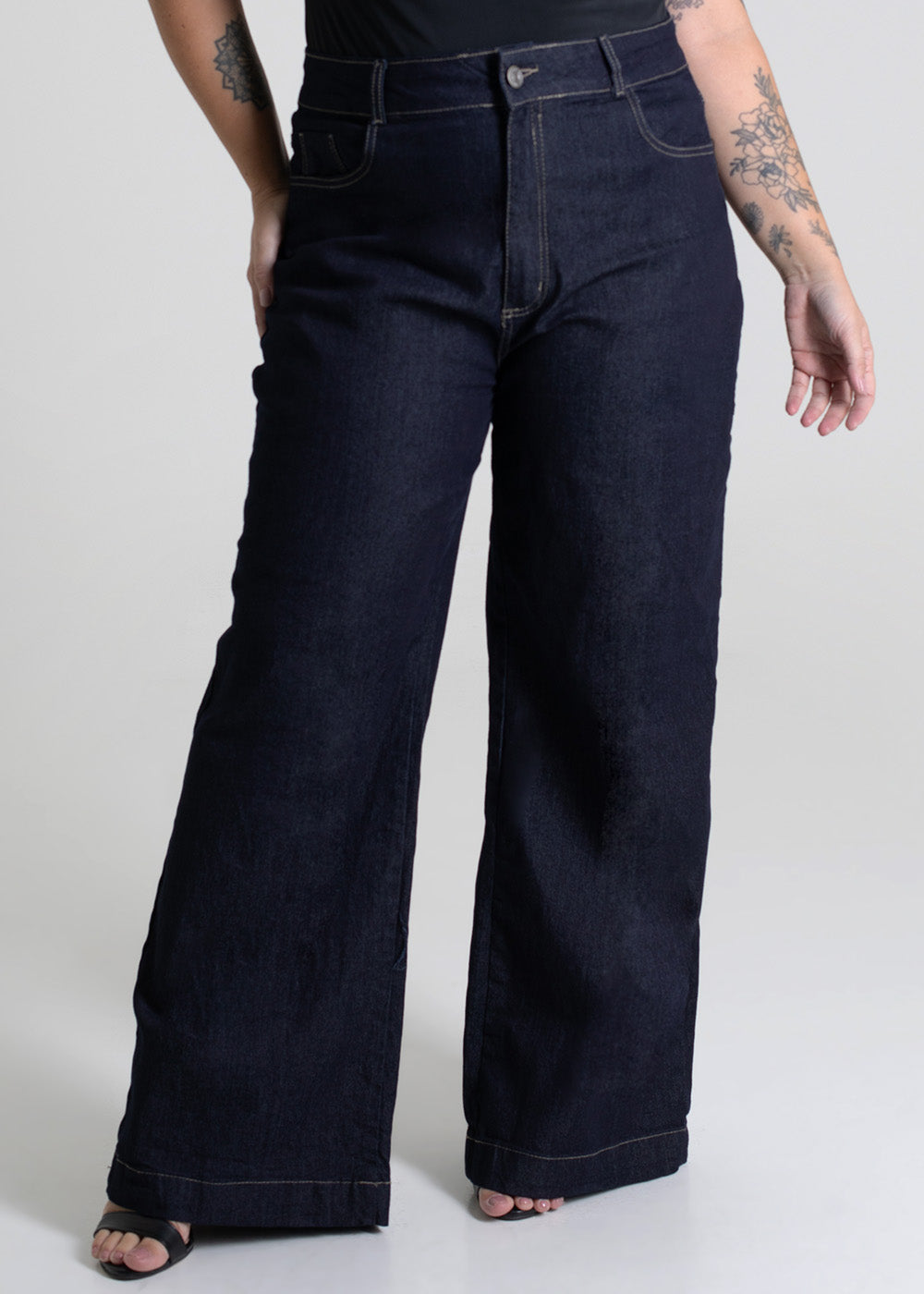 Calça Jeans Sawary Wide Leg Petit - 279783 AZUL