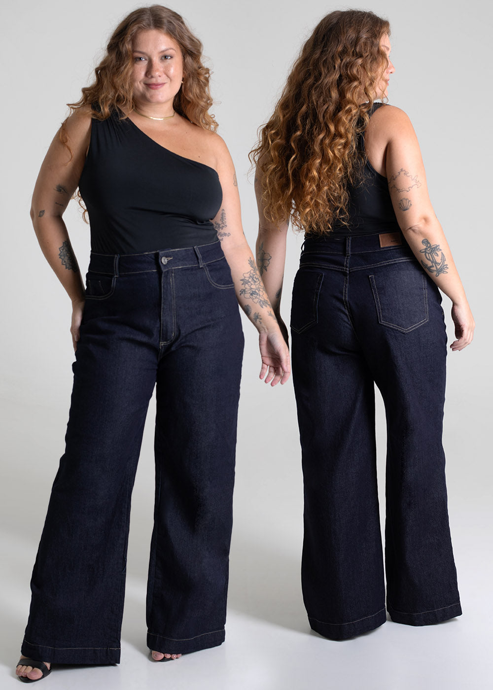 Calça Jeans Sawary Wide Leg Petit - 279783 AZUL