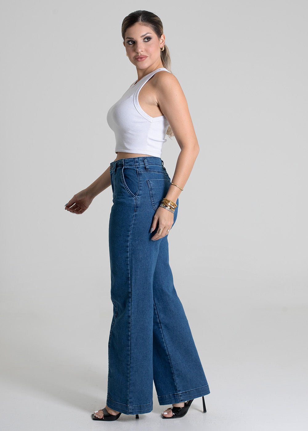 Calça Sawary Jeans Wide Leg - 279805 AZUL