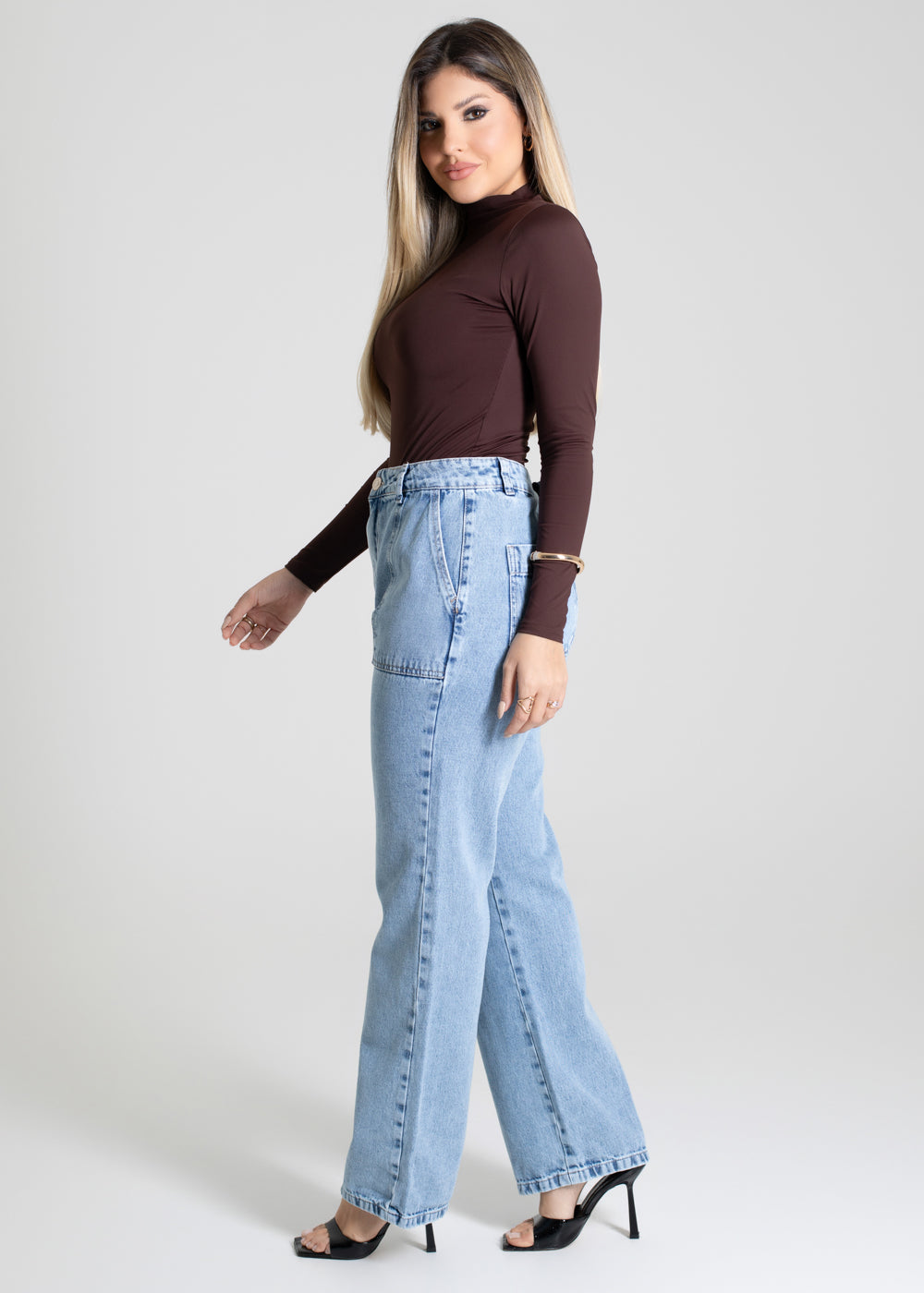 Calça Jeans Sawary Wide Leg Petit - 279838 AZUL