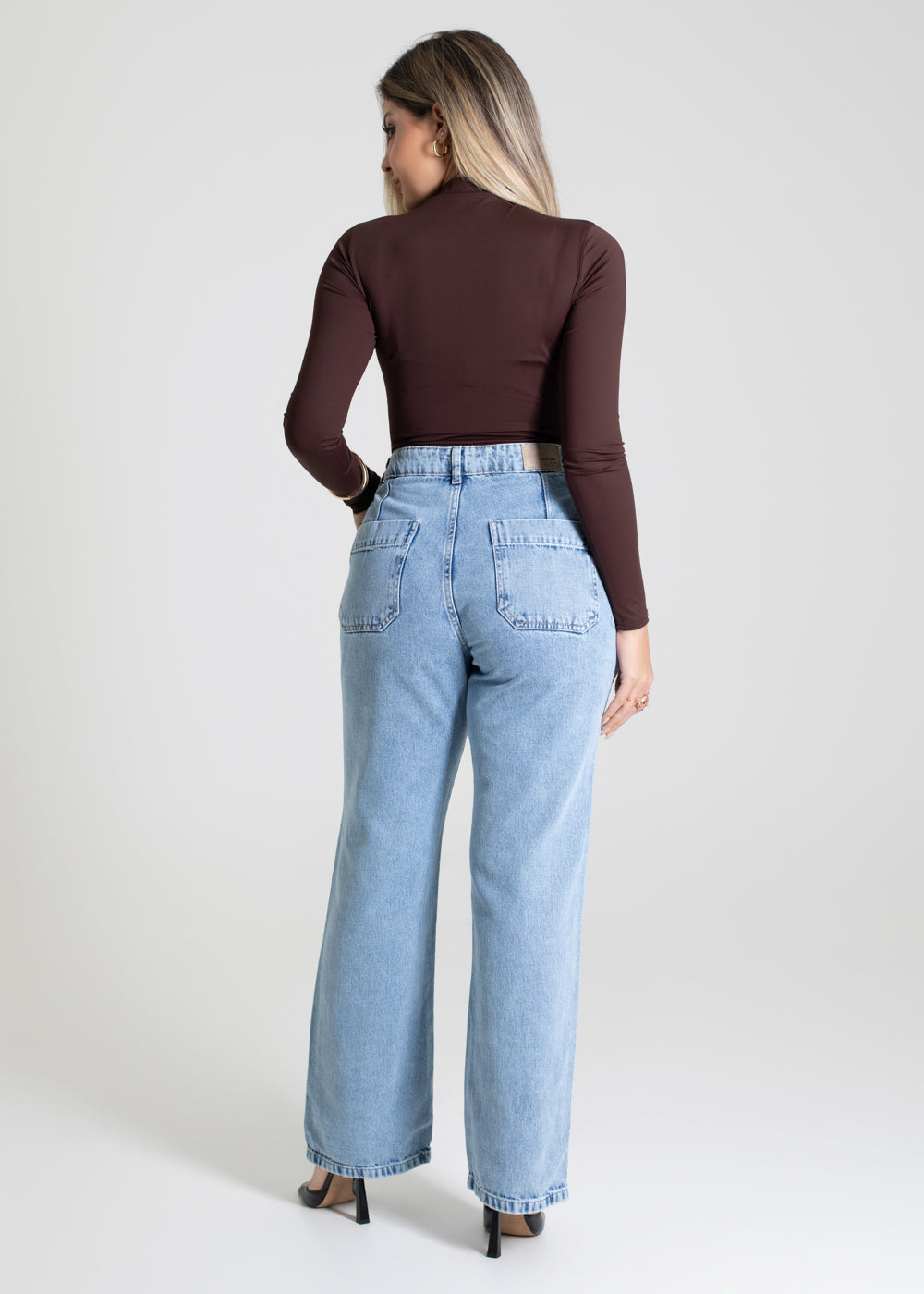 Calça Jeans Sawary Wide Leg Petit - 279838 AZUL
