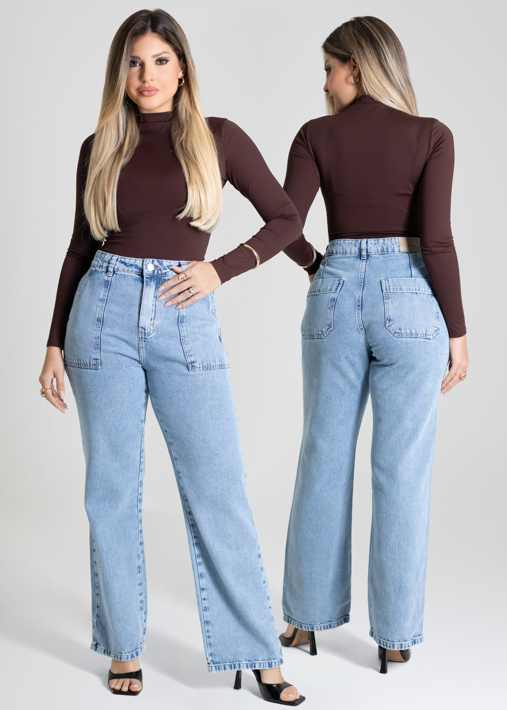 Calça Jeans Sawary Wide Leg Petit - 279838 AZUL