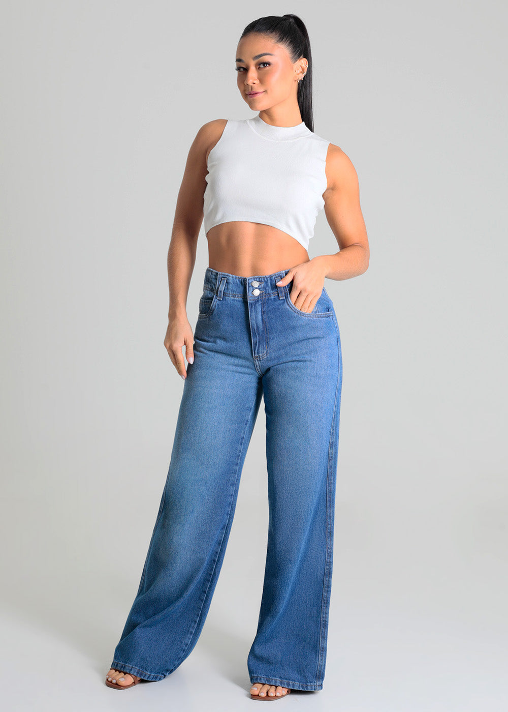 Calça Jeans Sawary Extra Wide Leg - 279856 AZUL