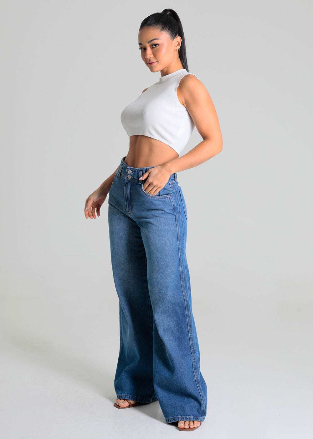 Calça Jeans Sawary Extra Wide Leg - 279856 AZUL