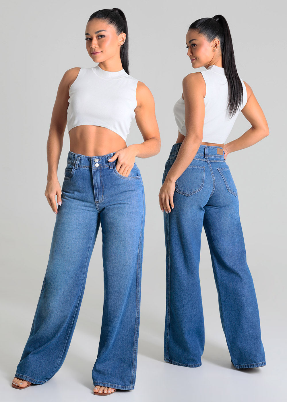 Calça Jeans Sawary Extra Wide Leg - 279856 AZUL