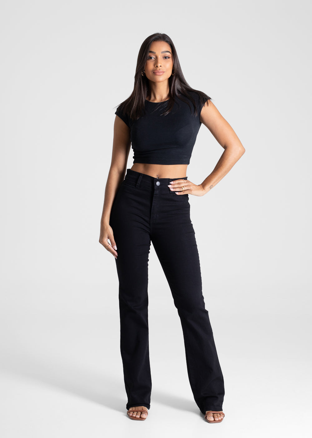 Calça Sarja Sawary Boot Cut - 279907 PRETO