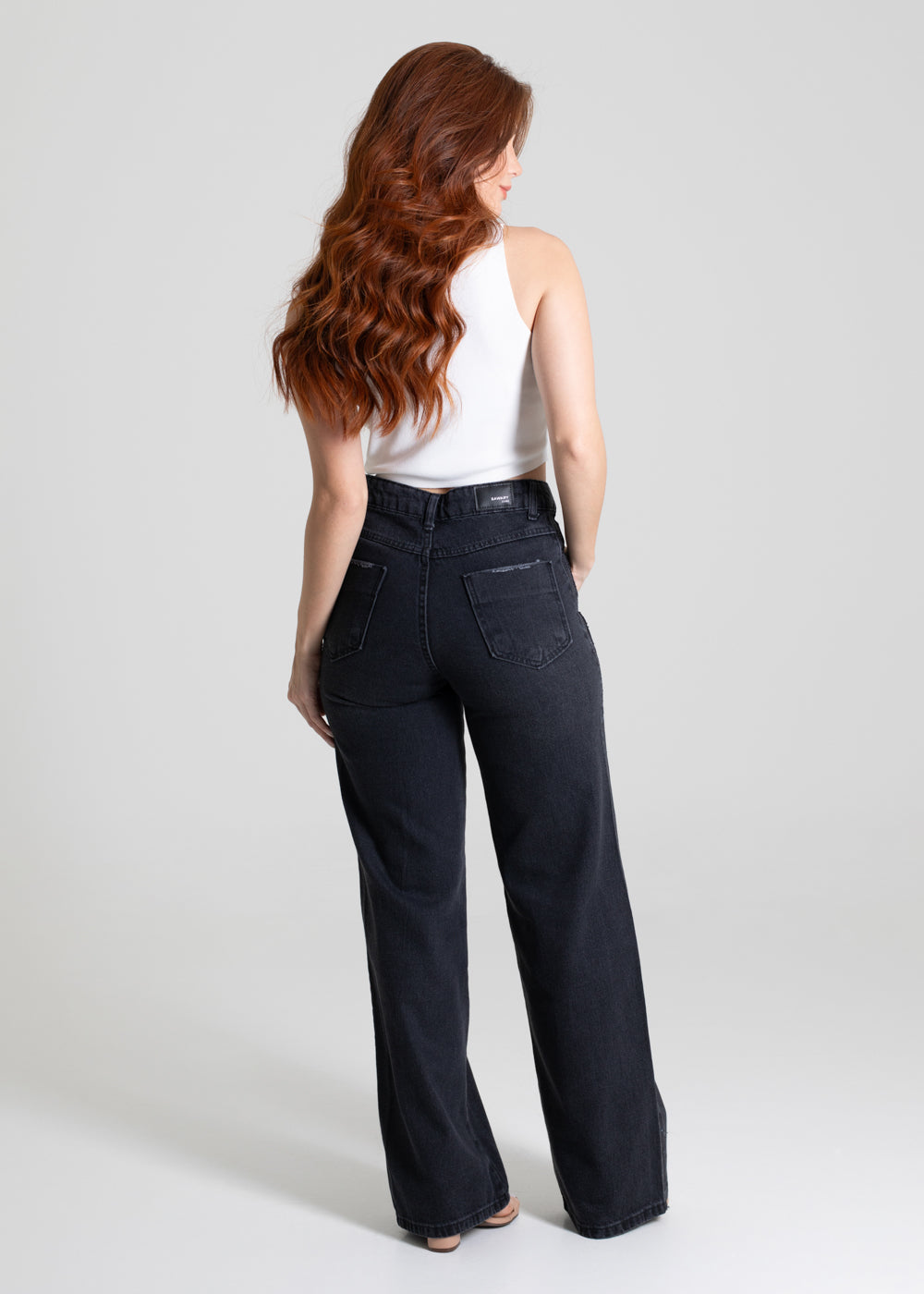 Calça Jeans Sawary Wide Leg - 279911 PRETO