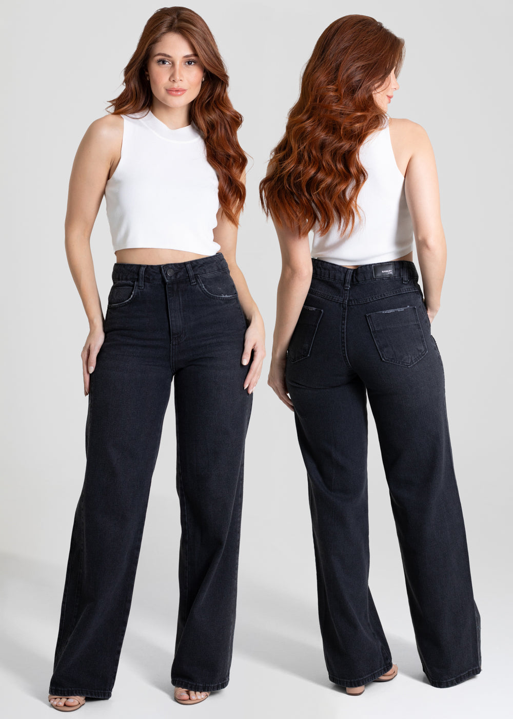 Calça Jeans Sawary Wide Leg - 279911 PRETO