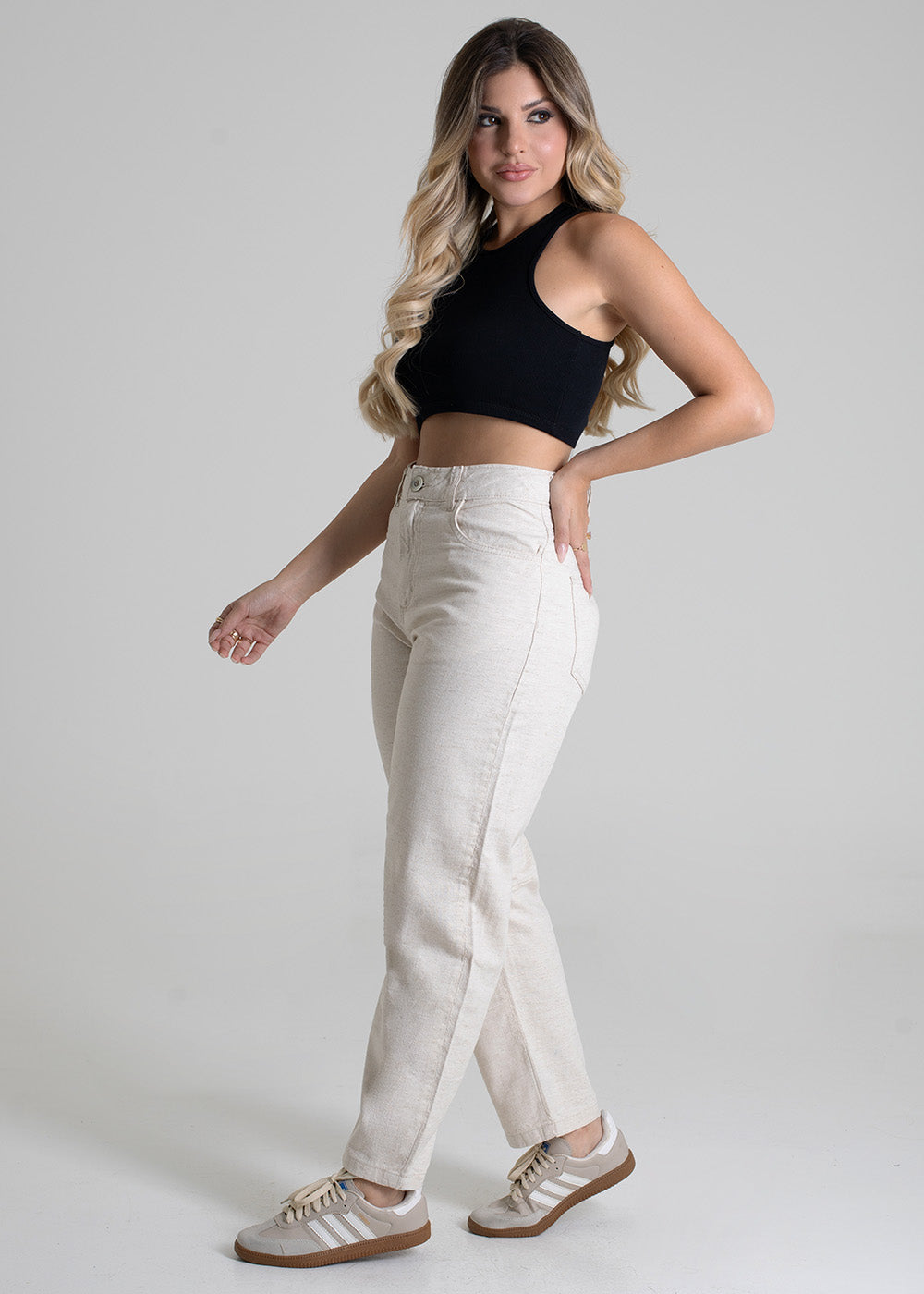 Calça Linho Sawary Barrel - 279933 OFF WHITE