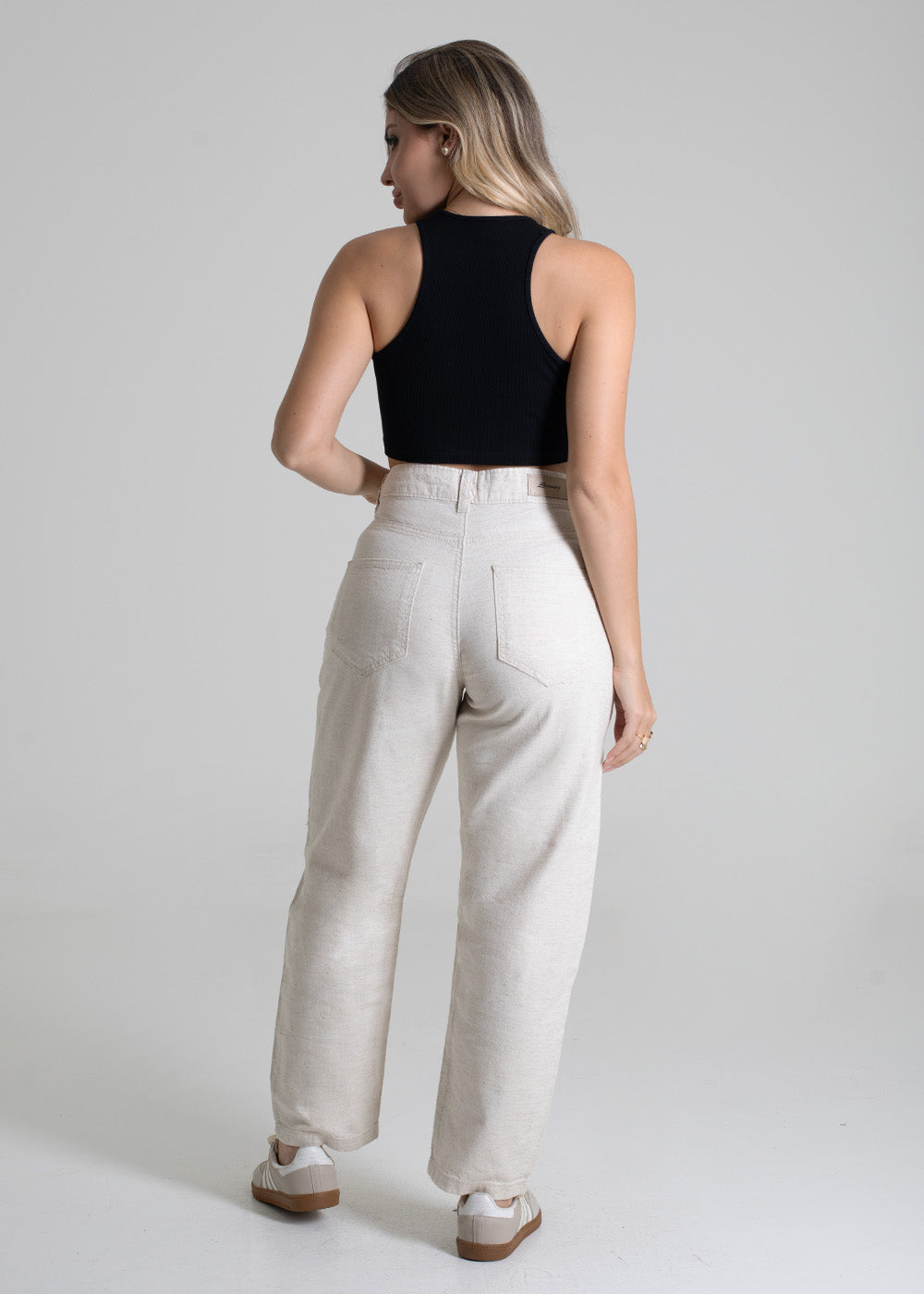 Calça Linho Sawary Barrel - 279933 OFF WHITE