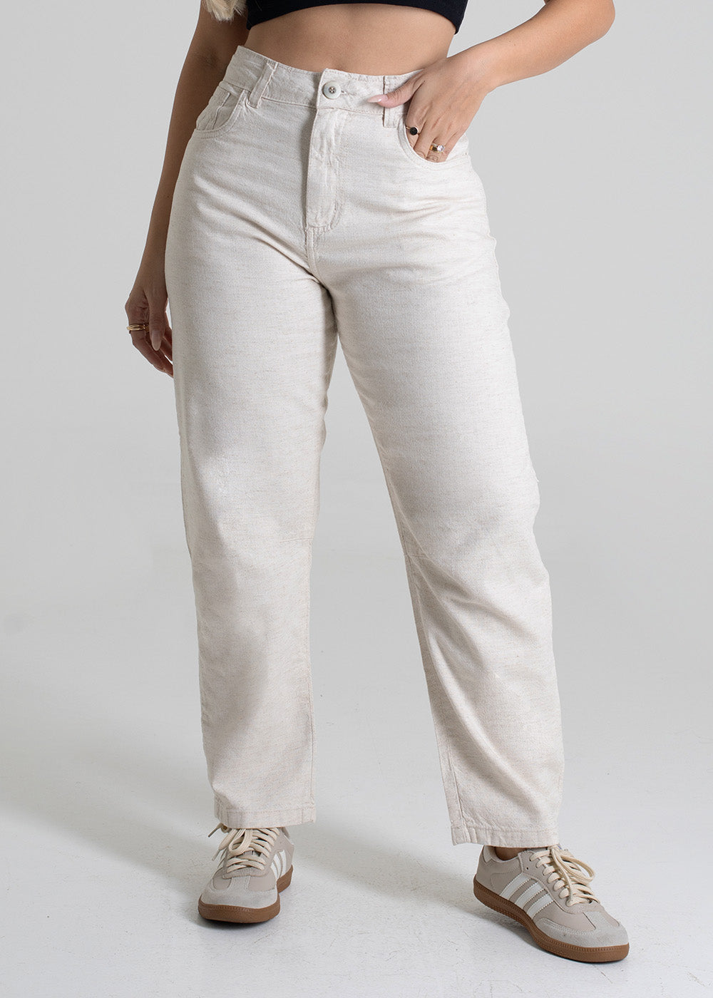 Calça Linho Sawary Barrel - 279933 OFF WHITE