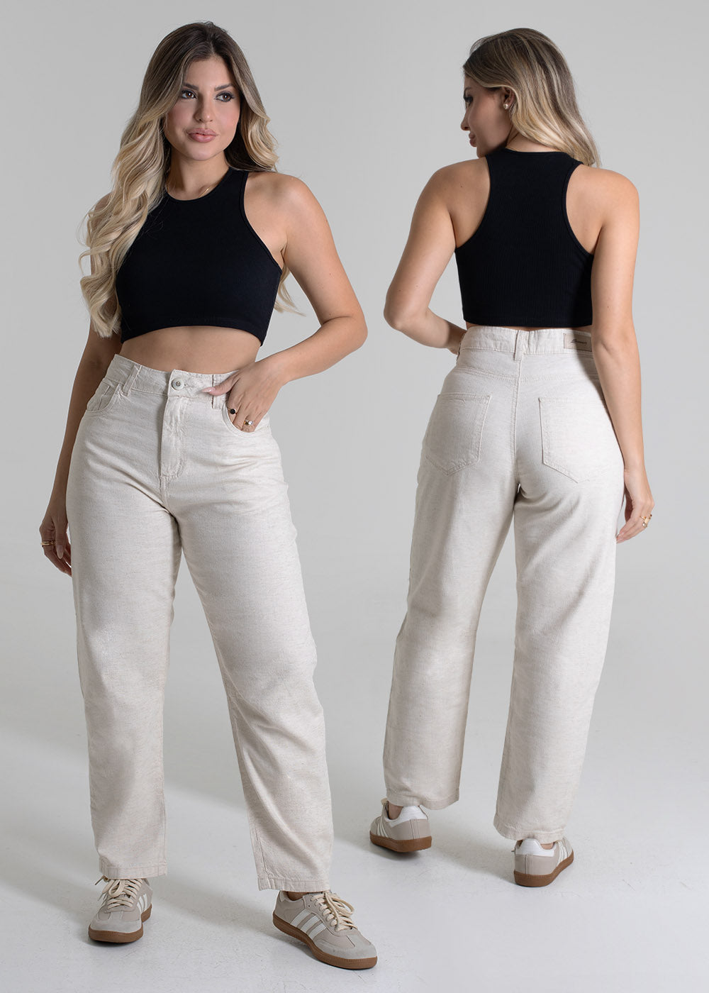 Calça Linho Sawary Barrel - 279933 OFF WHITE