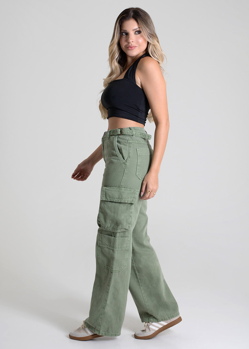 Calça Sarja Sawary Wide Leg - 279951 VERDE