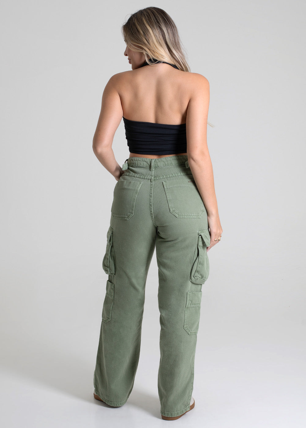 Calça Sarja Sawary Wide Leg - 279951 VERDE