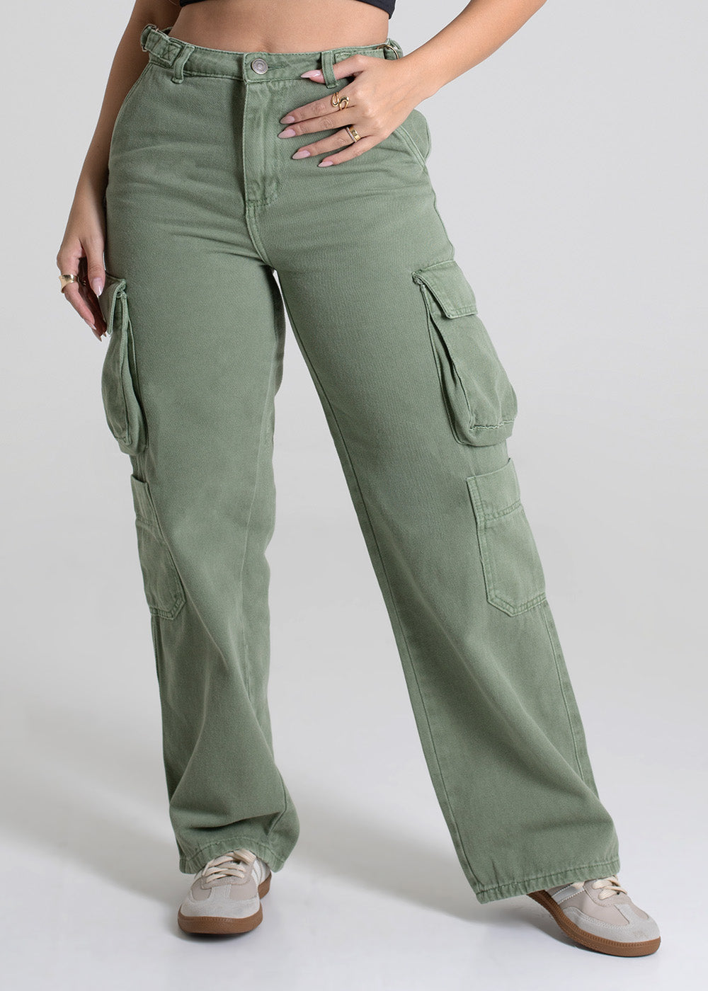 Calça Sarja Sawary Wide Leg - 279951 VERDE