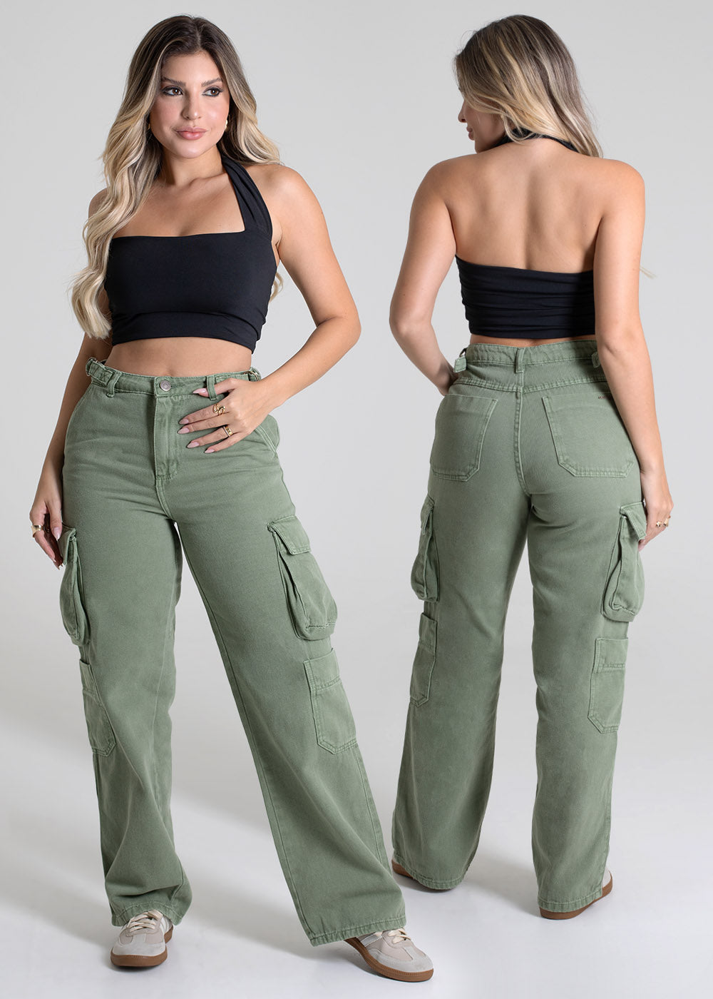 Calça Sarja Sawary Wide Leg - 279951 VERDE