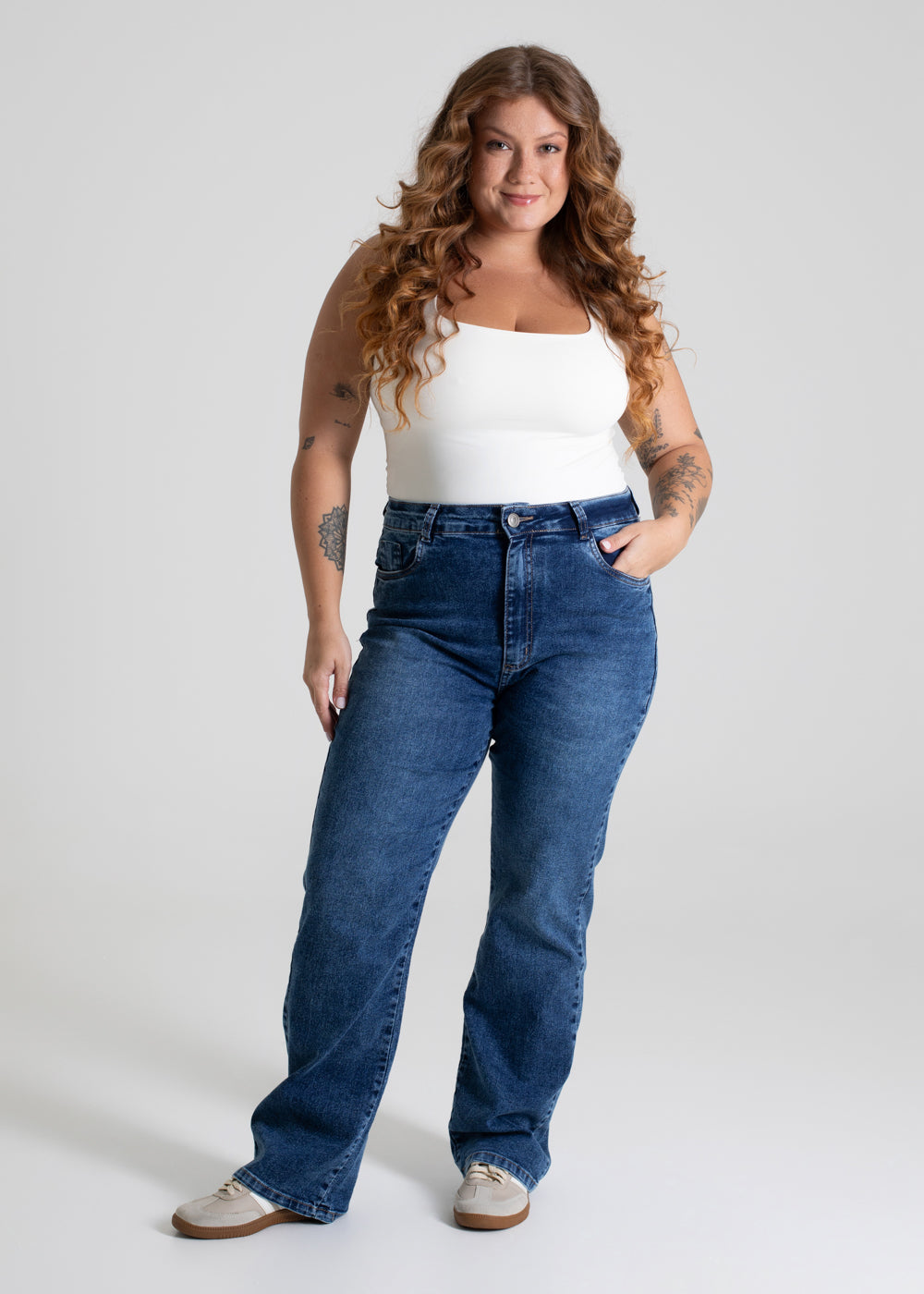 Calça Jeans Sawary Wide Leg Petit - 279965 AZUL