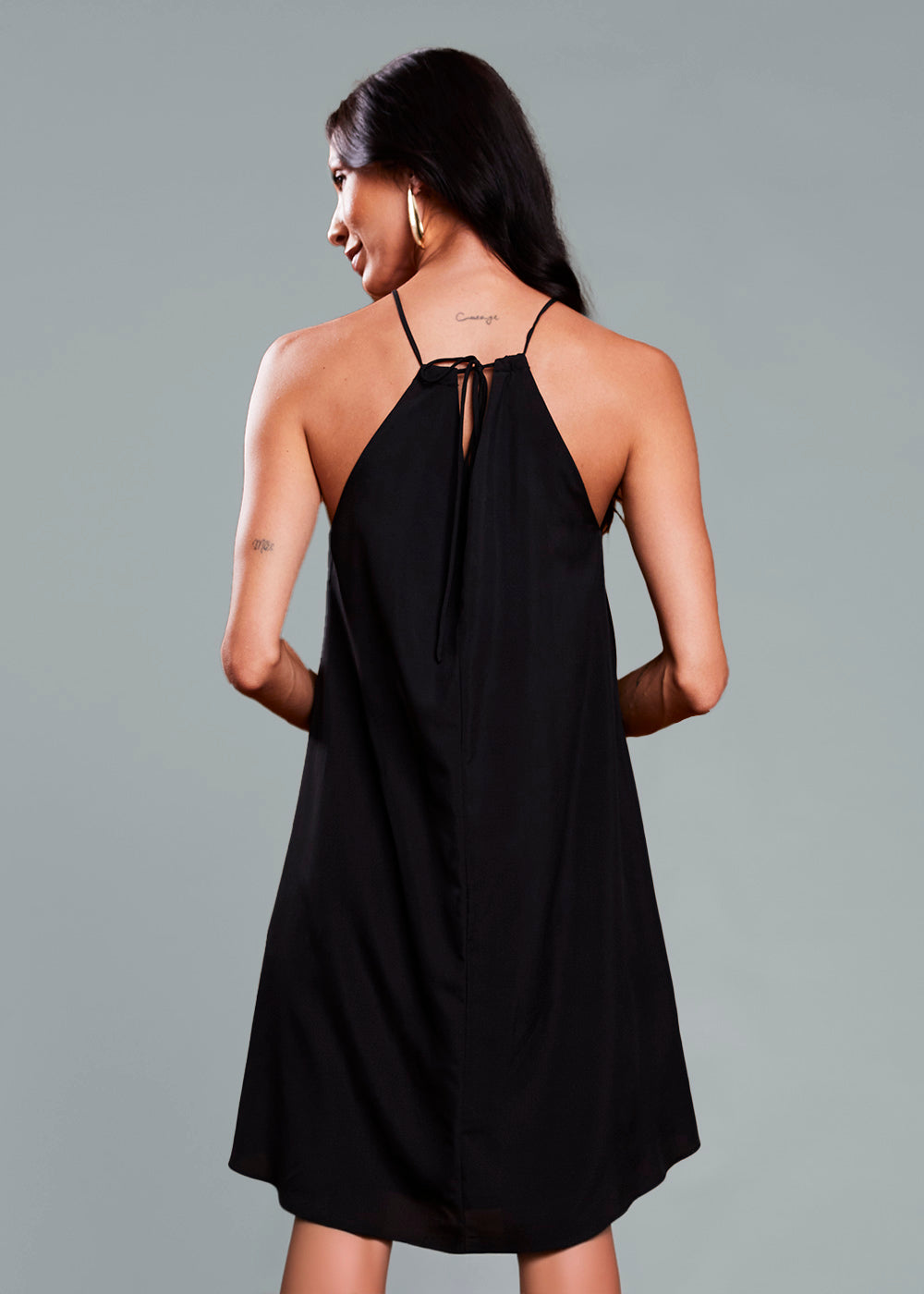 Vestido Sawary Degote Gota - 279986 PRETO