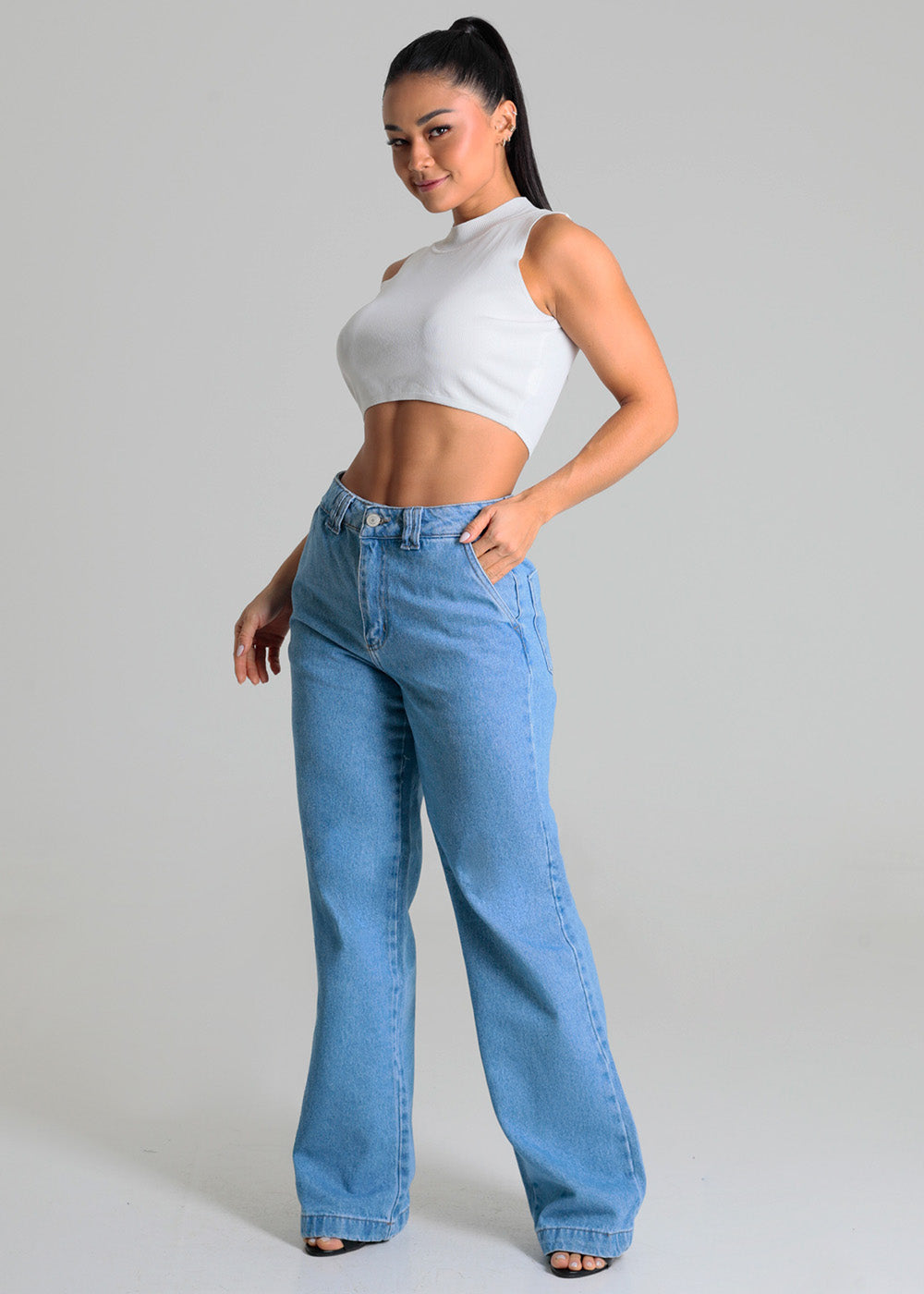 Calça Jeans Sawary Wide Leg - 280064 AZUL