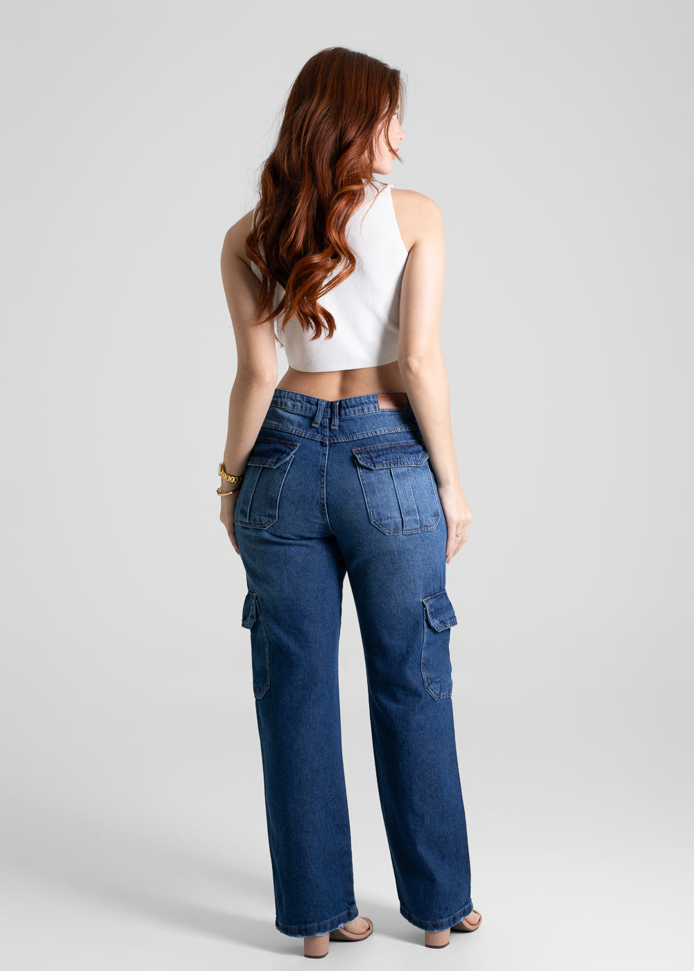 Calça Jeans Sawary Reta Cargo Petit - 280093 AZUL