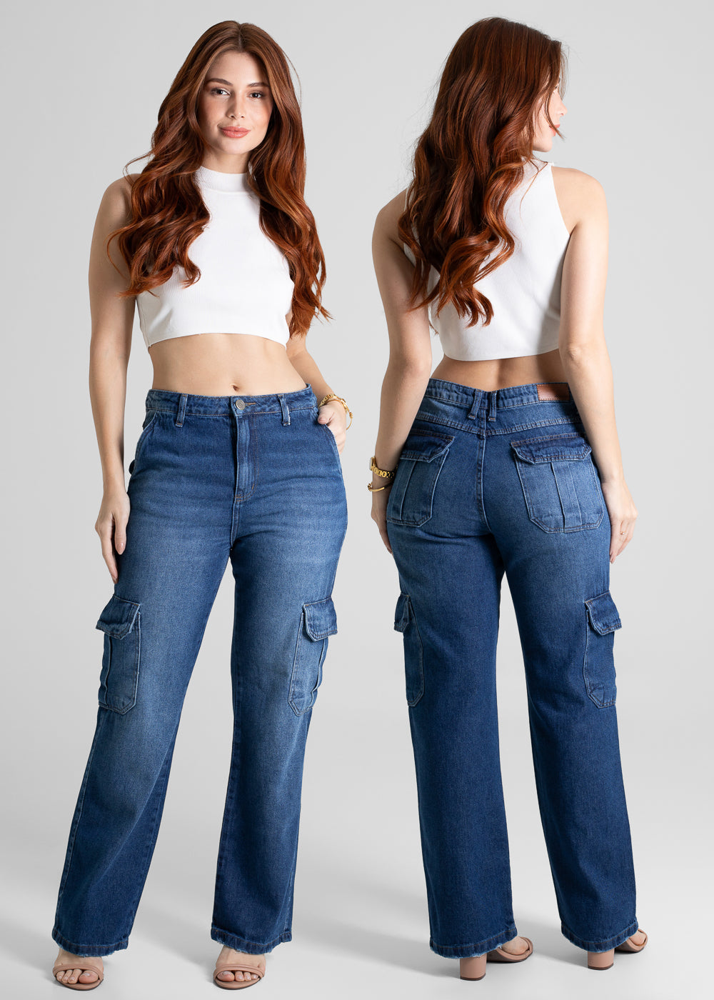 Calça Jeans Sawary Reta Cargo Petit - 280093 AZUL