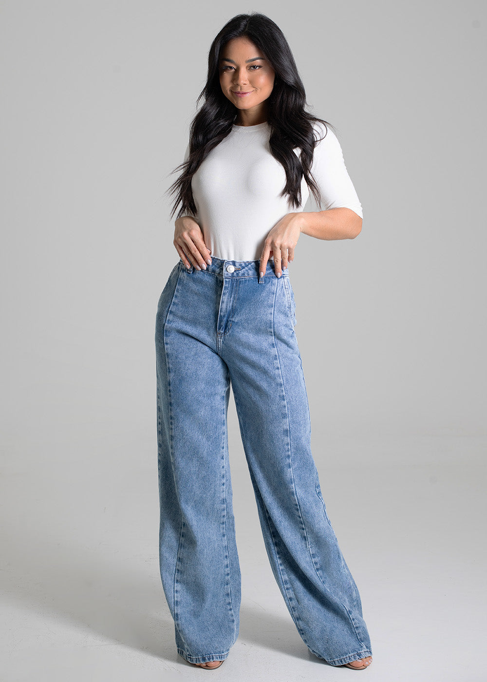 Calça Jeans Sawary Extra Wide Leg - 280094 AZUL