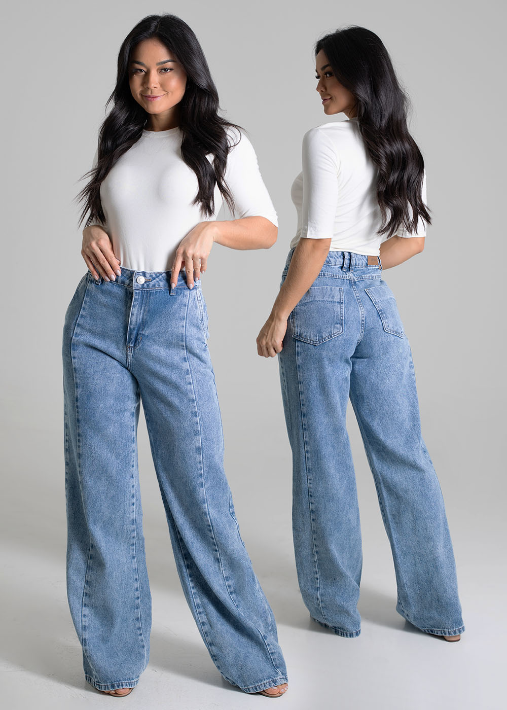 Calça Jeans Sawary Extra Wide Leg - 280094 AZUL