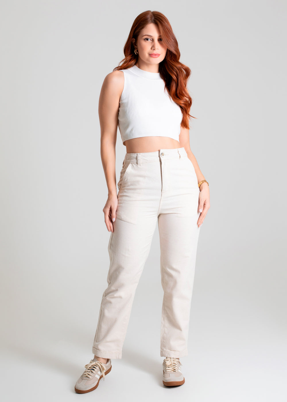 Calça Linho Sawary Reta - 280122 OFF WHITE