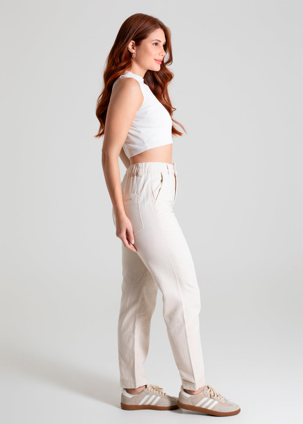 Calça Linho Sawary Reta - 280122 OFF WHITE