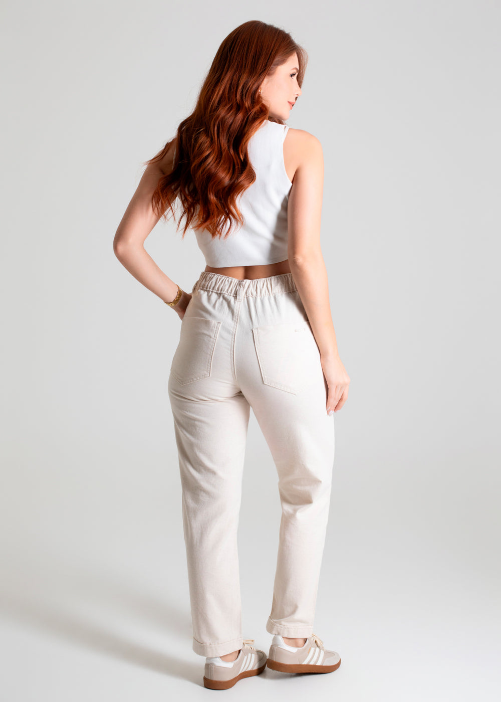 Calça Linho Sawary Reta - 280122 OFF WHITE