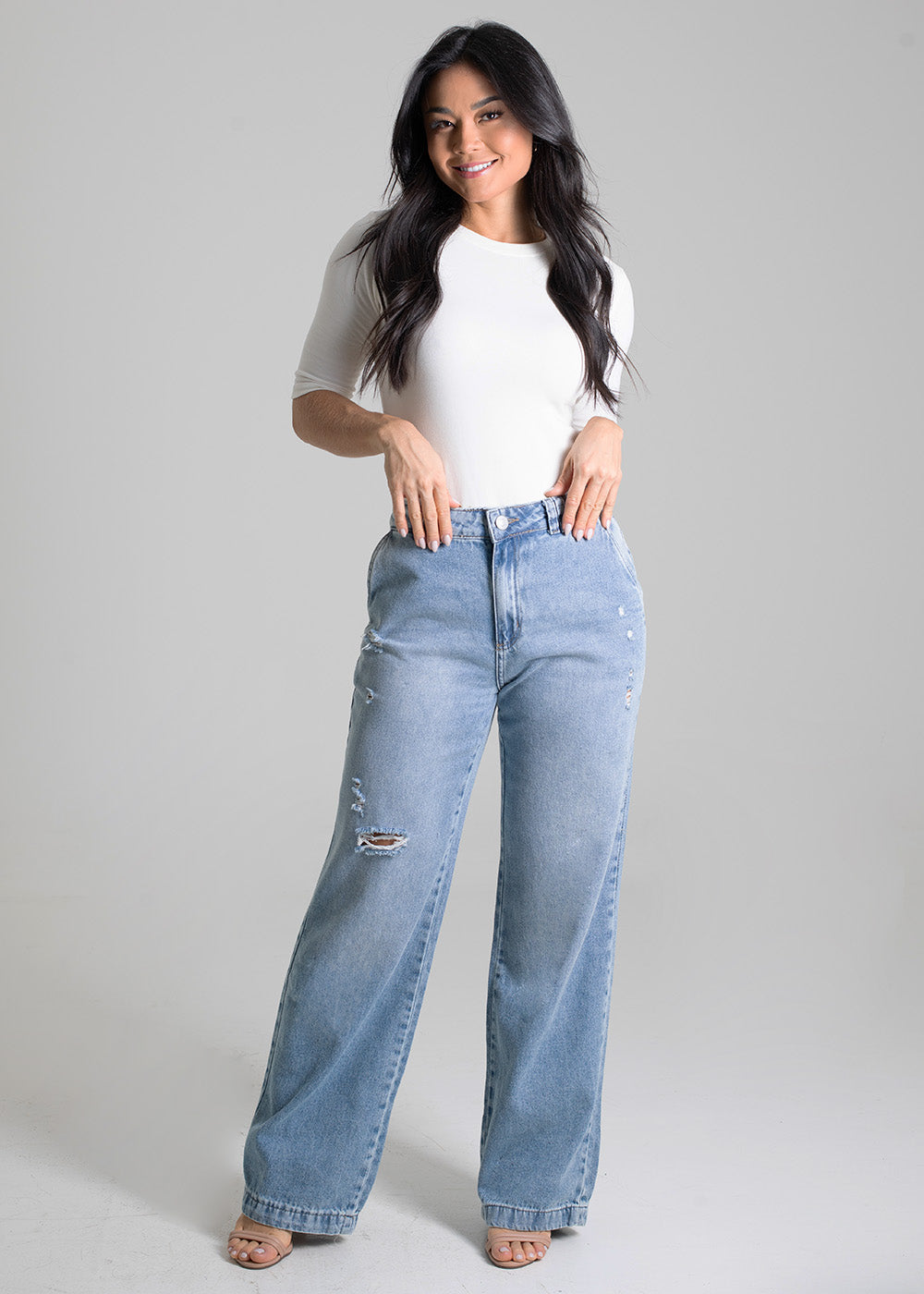 Calça Jeans Sawary Wide Leg - 280175 AZUL
