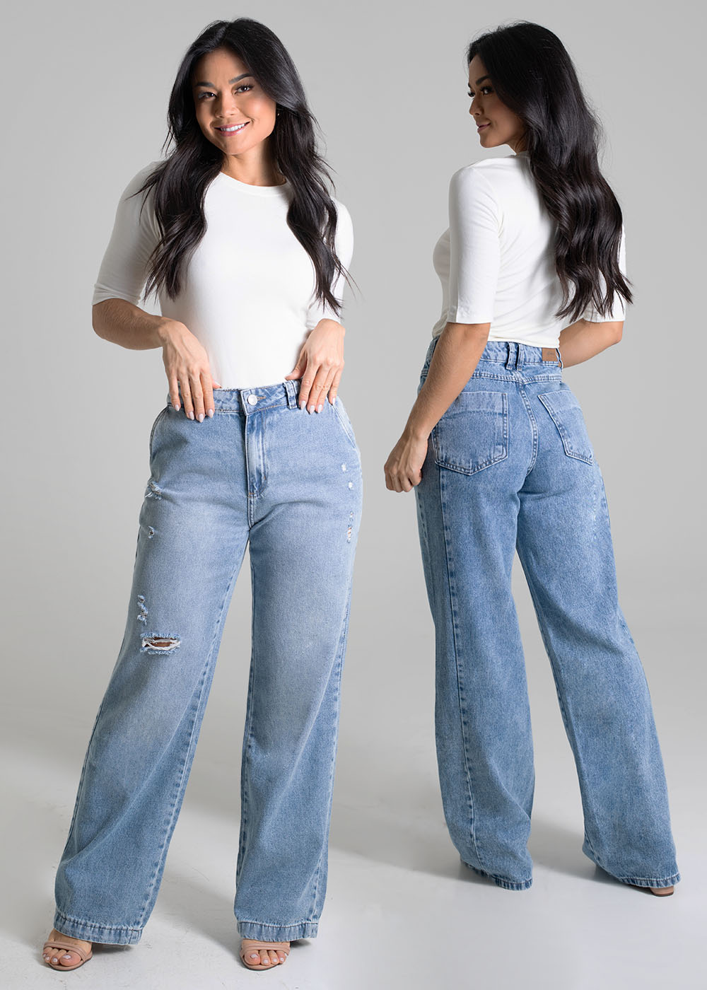 Calça Jeans Sawary Wide Leg - 280175 AZUL