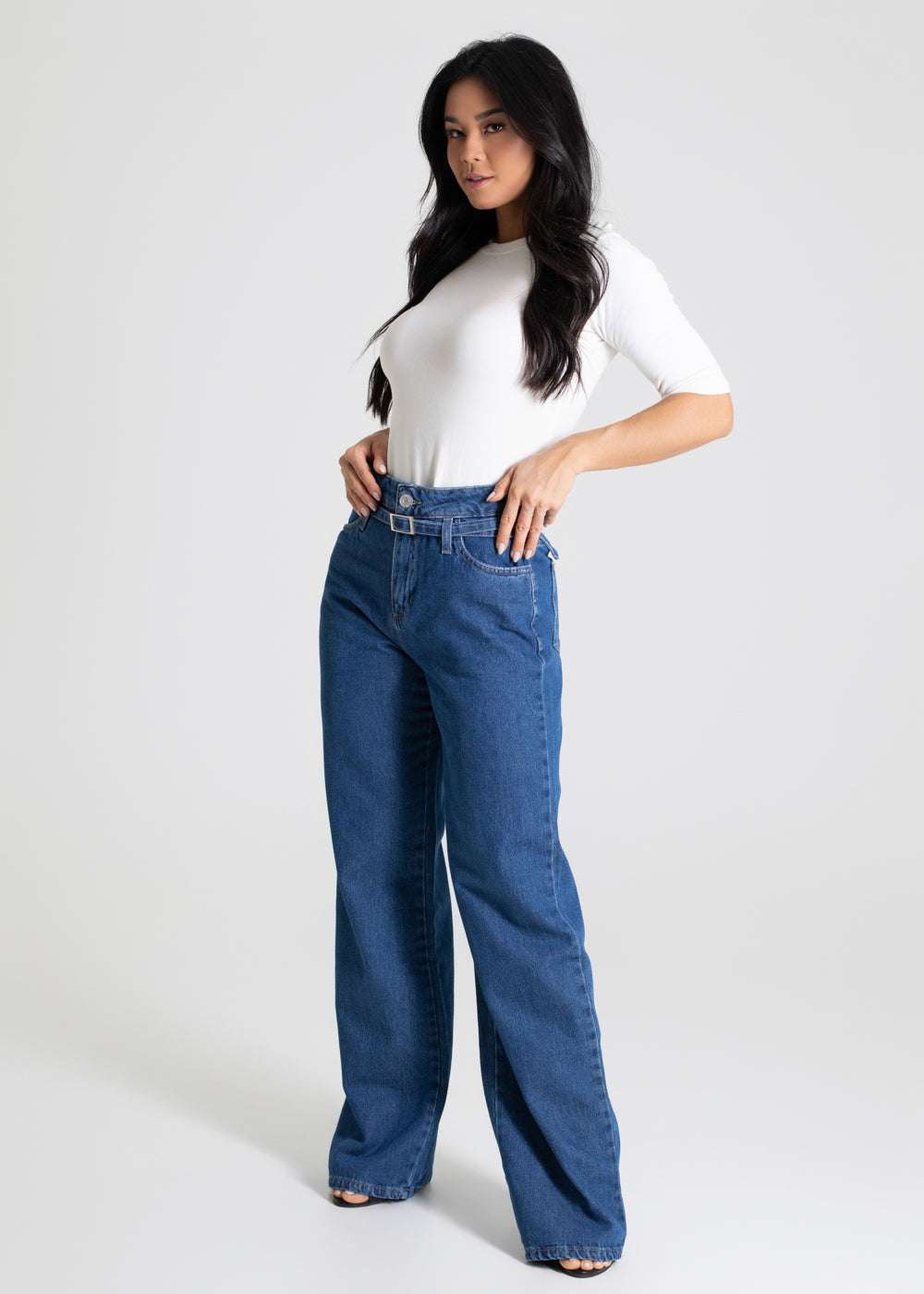 Calça Jeans Sawary Wide Leg - 280186 AZUL