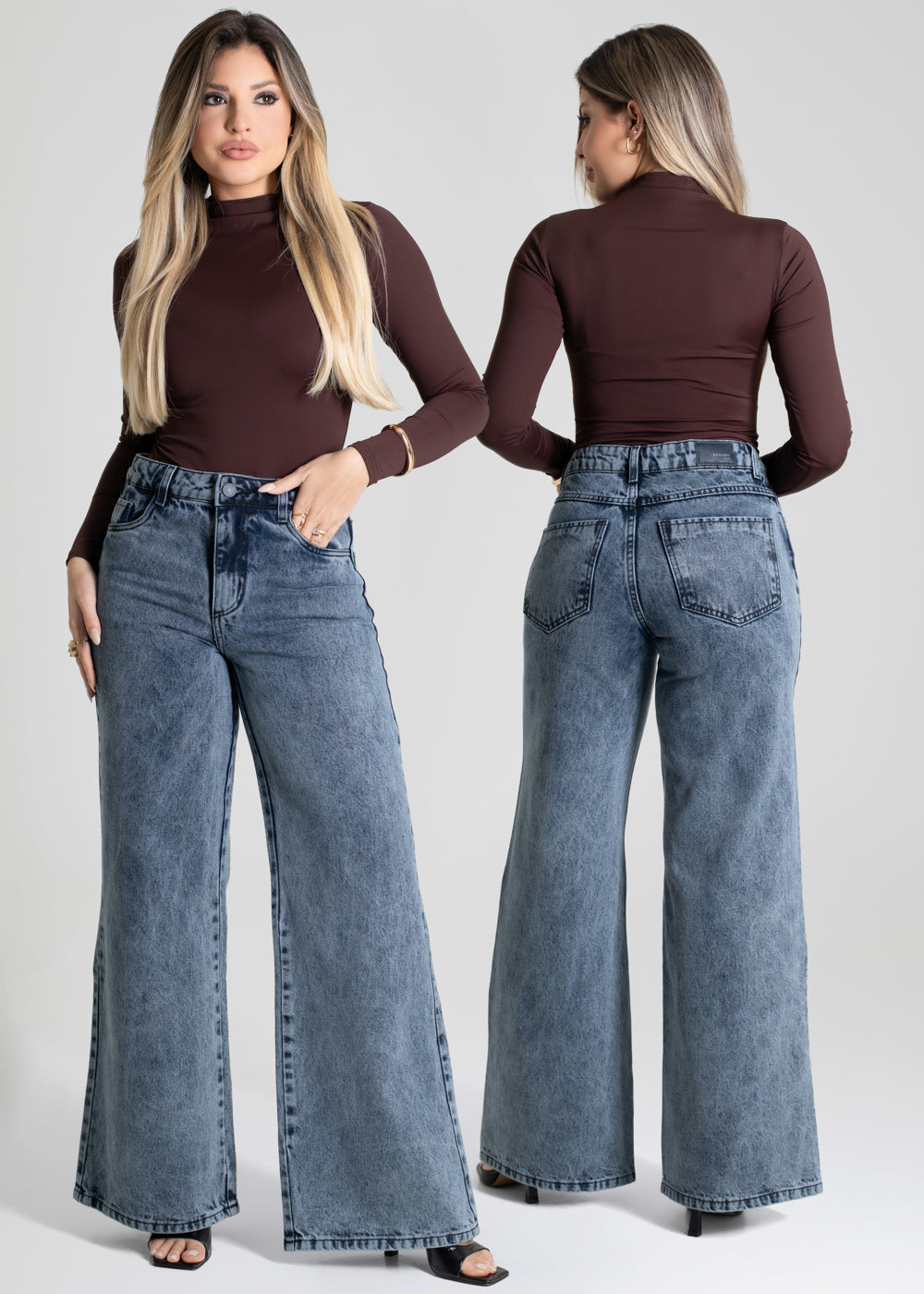 Calça Jeans Sawary Extra Wide Leg - 280196 PRETO