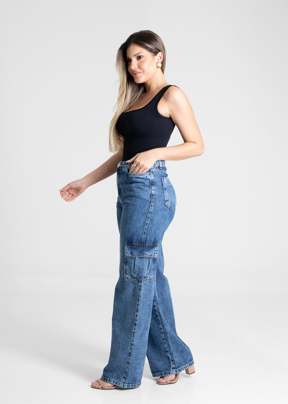 Calça Jeans Sawary Wide Leg - 280218 AZUL