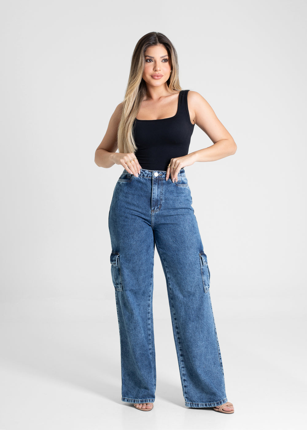 Calça Jeans Sawary Wide Leg - 280218 AZUL