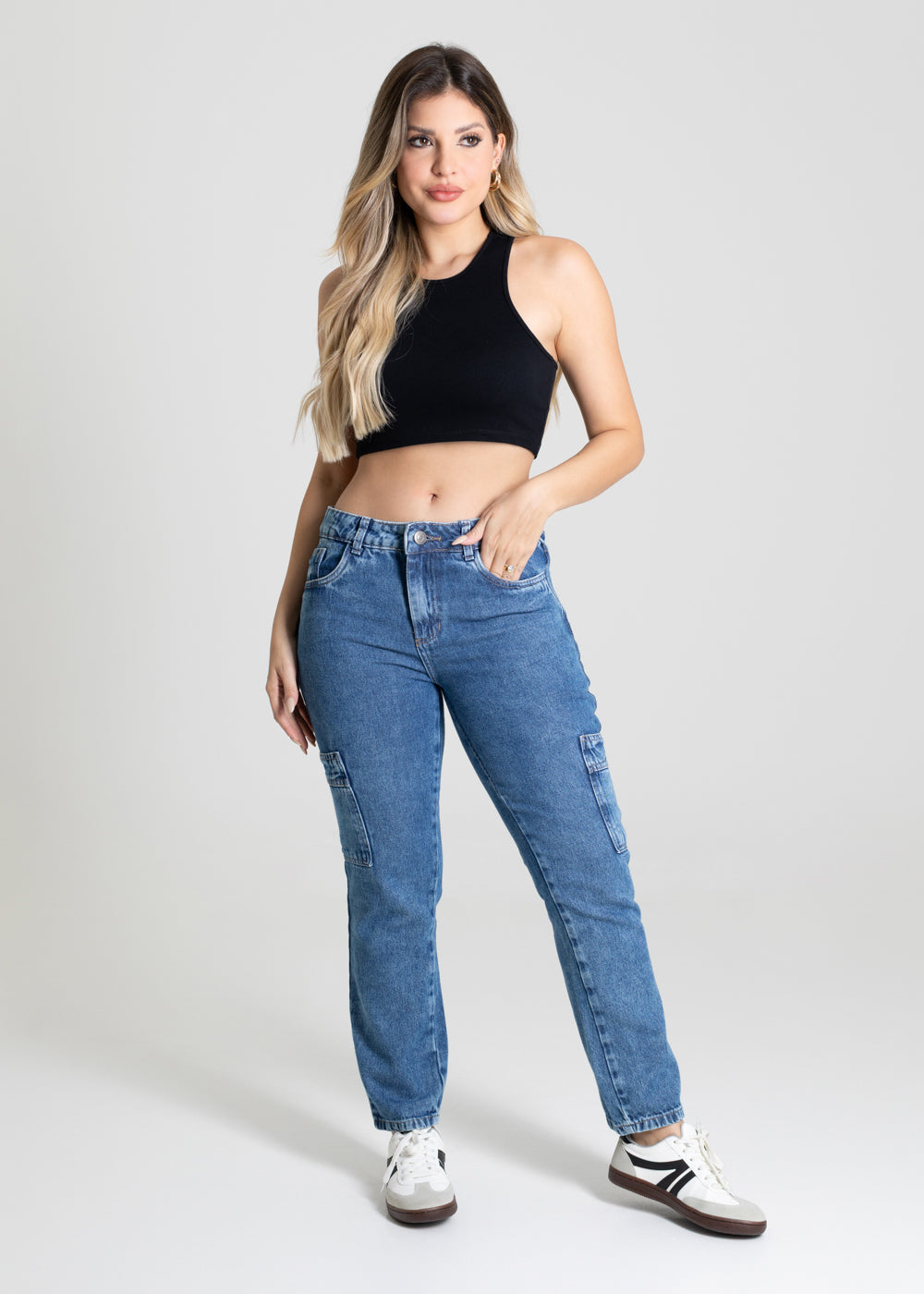 Calça Jeans Sawary Cargo - 280223 AZUL