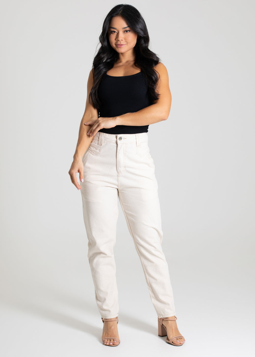 Calça Linho Sawary Mom - 280241 OFF WHITE