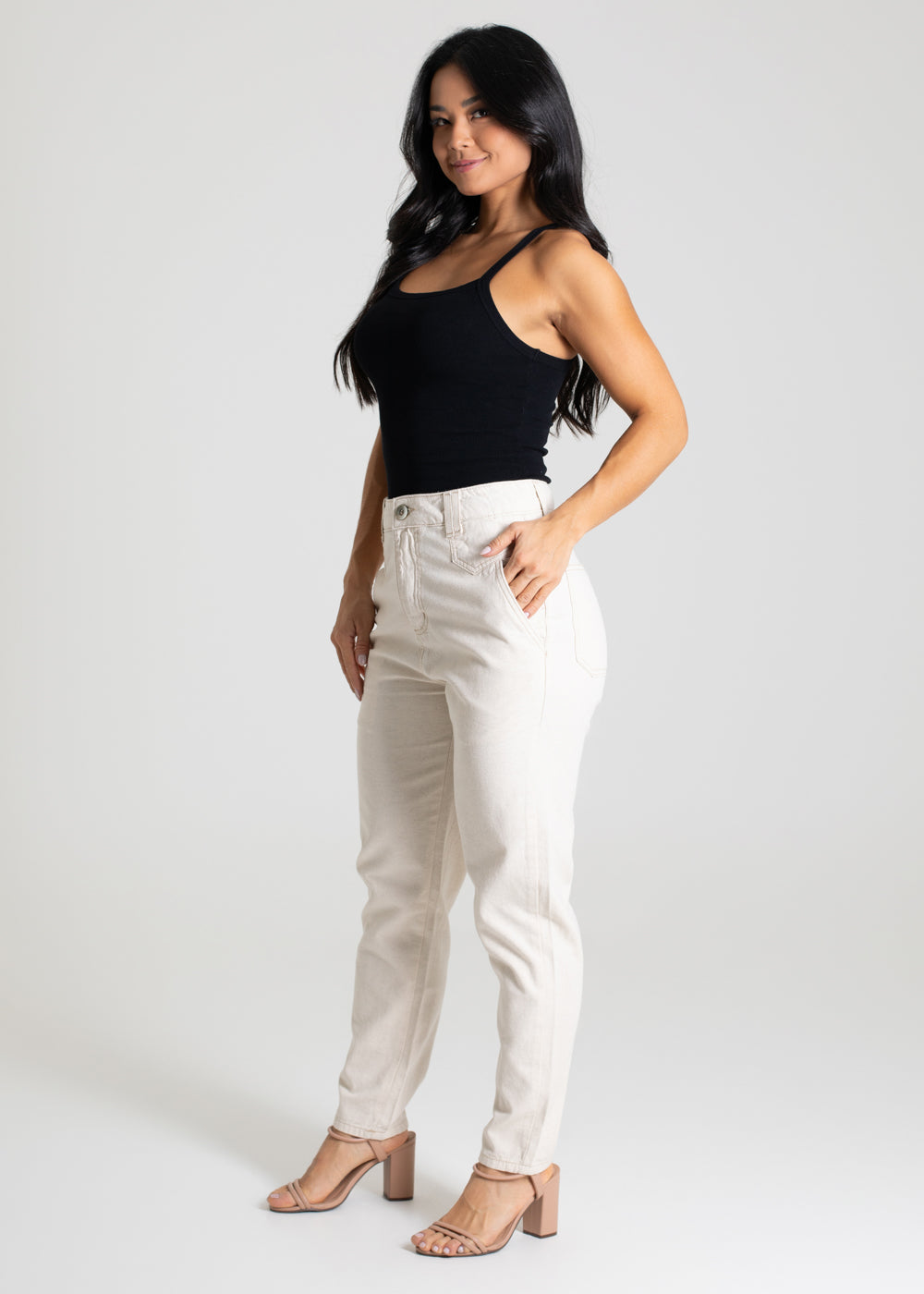 Calça Linho Sawary Mom - 280241 OFF WHITE