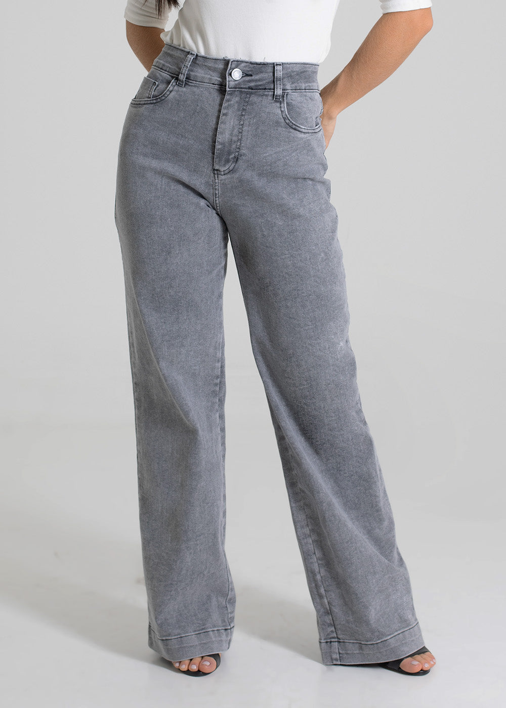 Calça Jeans Sawary Wide Leg - 280247 PRETO