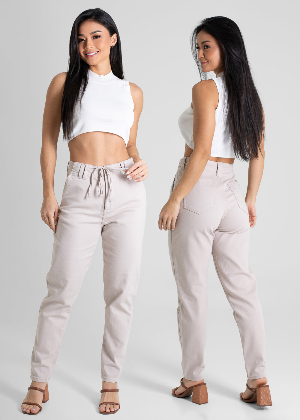 Calça Sarja Sawary Mom - 280308 BEGE