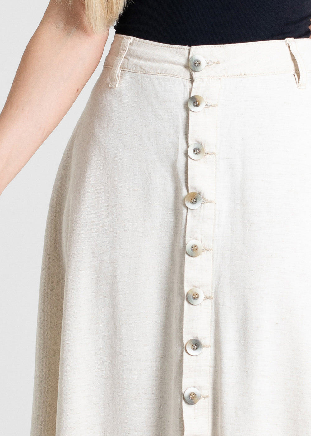 Saia Linho Sawary Midi - 280334 OFF WHITE