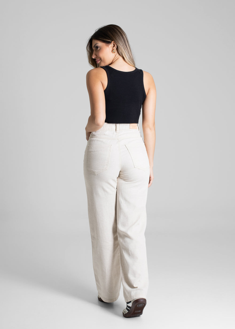 Calça Linho Sawary Wide Leg Petit - 280341 OFF WHITE