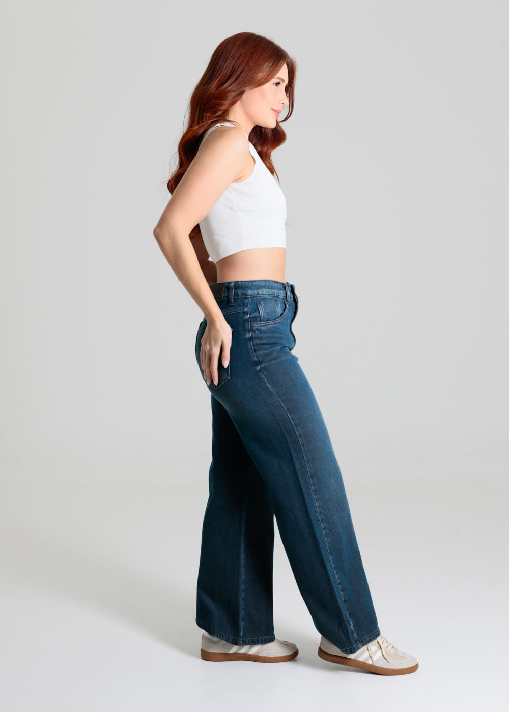 Calça Jeans Sawary Wide Leg Petit - 280361 AZUL
