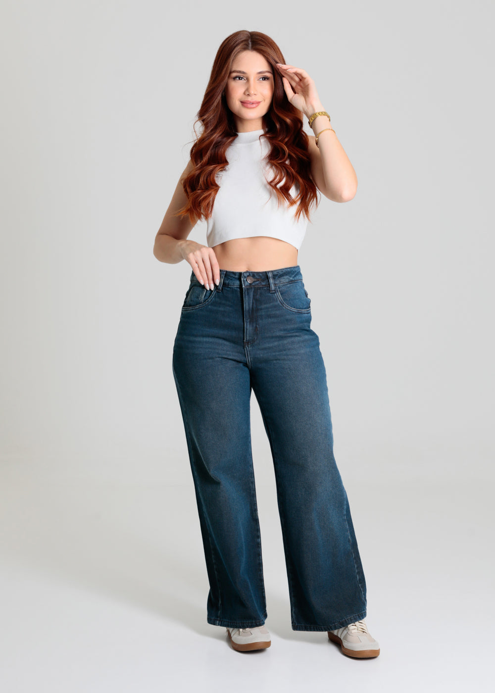 Calça Jeans Sawary Wide Leg Petit - 280361 AZUL