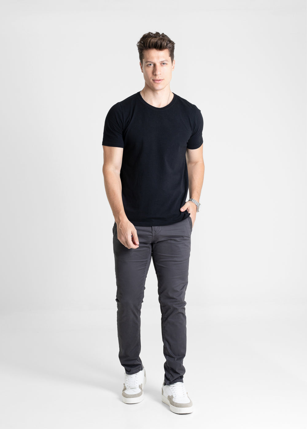 Calça Sarja Sawary Slim - 280384 CINZA